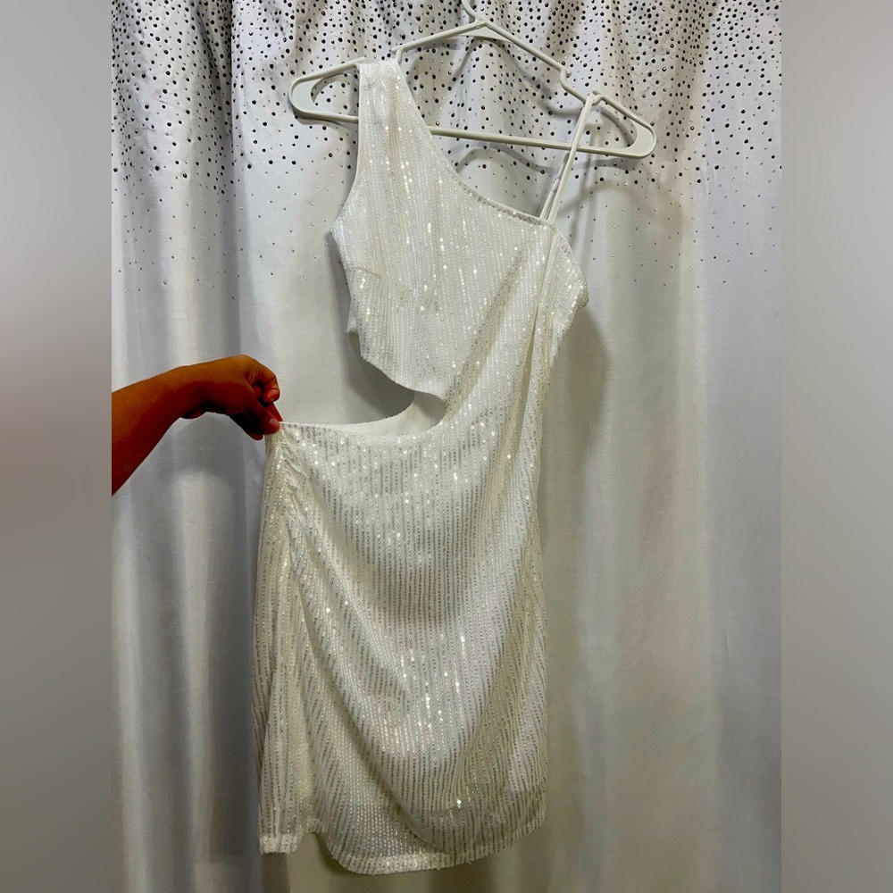 White sequin dress